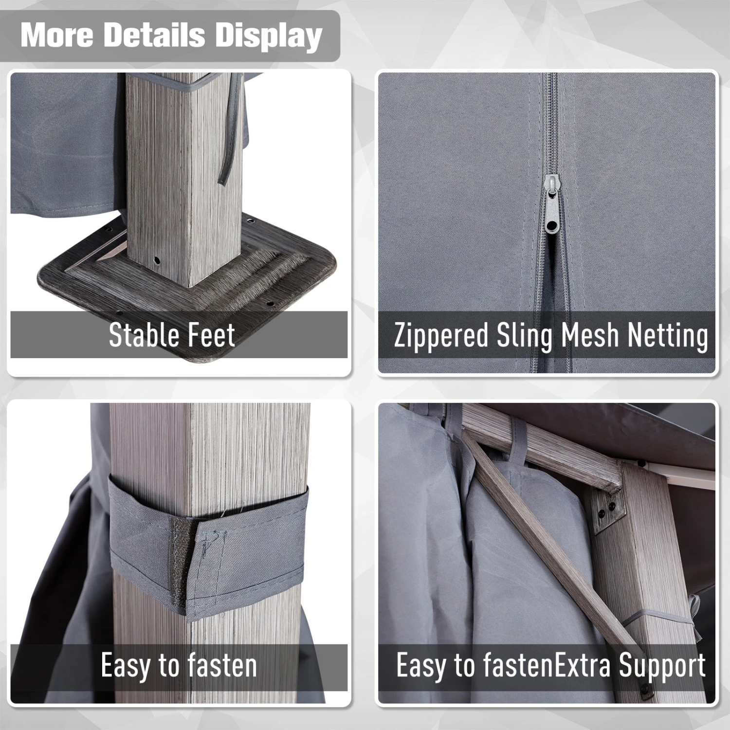 Outsunny Gazebo Grey 4 Outsunny Gazebo Grey - Image 4