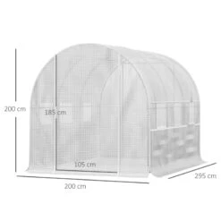Outsunny Greenhouse Polytunnel 3x2x2m - White -OUTSUNNY Store WVF4d81859a21d974 jpg