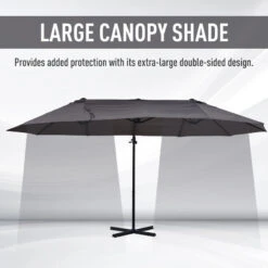 Outsunny Double Parasol 4.6m - Grey -OUTSUNNY Store XT588c1816f81bdcf jpg