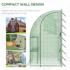 Outsunny Lean To Tunnel Greenhouse 214L X 120W X 215Hcm - Green -OUTSUNNY Store XaU88c1849de22c40 jpg