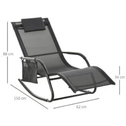 Outsunny Lounger Rocking Chair - Black -OUTSUNNY Store Xkda1217f68a05e30 jpg