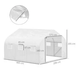 Outsunny Greenhouse Polytunnel 4.5 X 3 X 2m - White 12 Outsunny Greenhouse Polytunnel 4.5 X 3 X 2m - White -OUTSUNNY Store Xqca1218889824dcd jpg