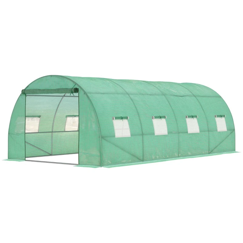 Outsunny Greenhouse Tunnel 6 X 3 M - Green 1 Outsunny Greenhouse Tunnel 6 X 3 M - Green