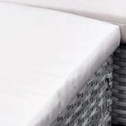 Outsunny Rattan Sofa Set With Coffee Table & Footstools - Grey -OUTSUNNY Store Y3V0c617fb69be7a1 JPG