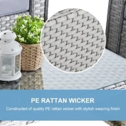 Outsunny 6PC Garden Rattan Sofa Set Bonzer Outdoor Furniture Patio Table Loveseat Stool Lounging Ottoman Aluminium Frame Wicker Weave Conservatory Grey -OUTSUNNY Store YJs88c17eecc29421 0db1445b 43b7 48bb 8381 c02a35f81ea8