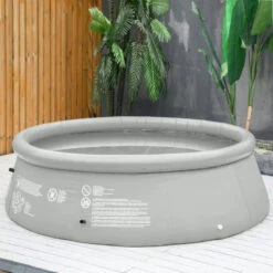 Outsunny Swimming Paddling Pool Round 274cm X 76cm - Grey -OUTSUNNY Store YKJ6ff18035393b32 jpg