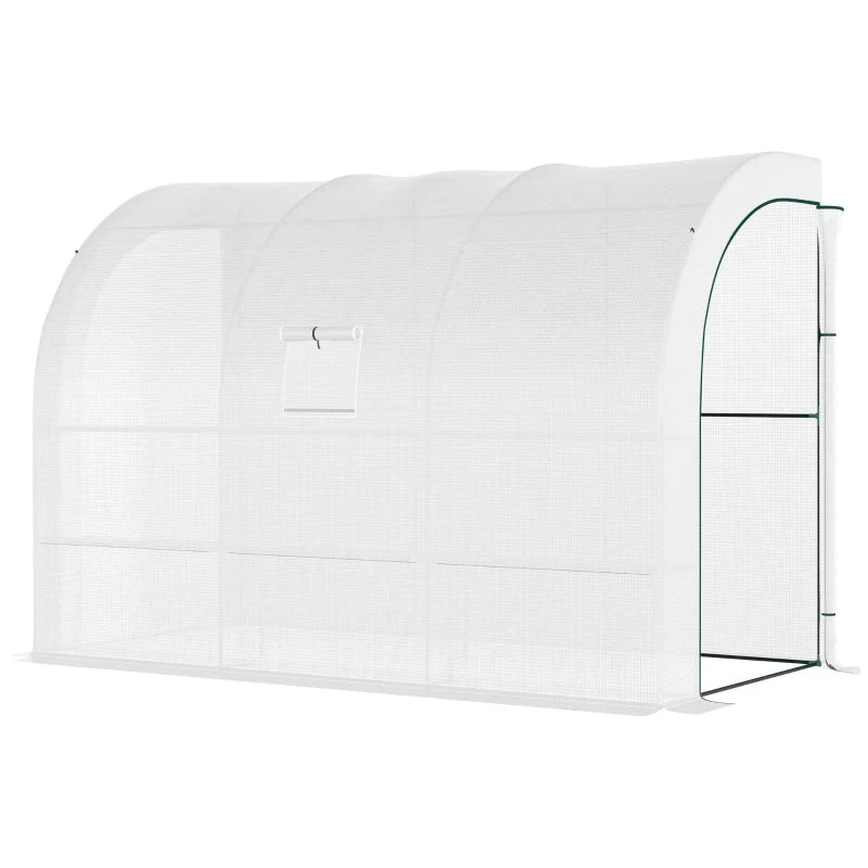 Outsunny Lean To Greenhouse 300 X 150 X 213 Cm - White 11 Outsunny Lean To Greenhouse 300 X 150 X 213 Cm - White - Image 11