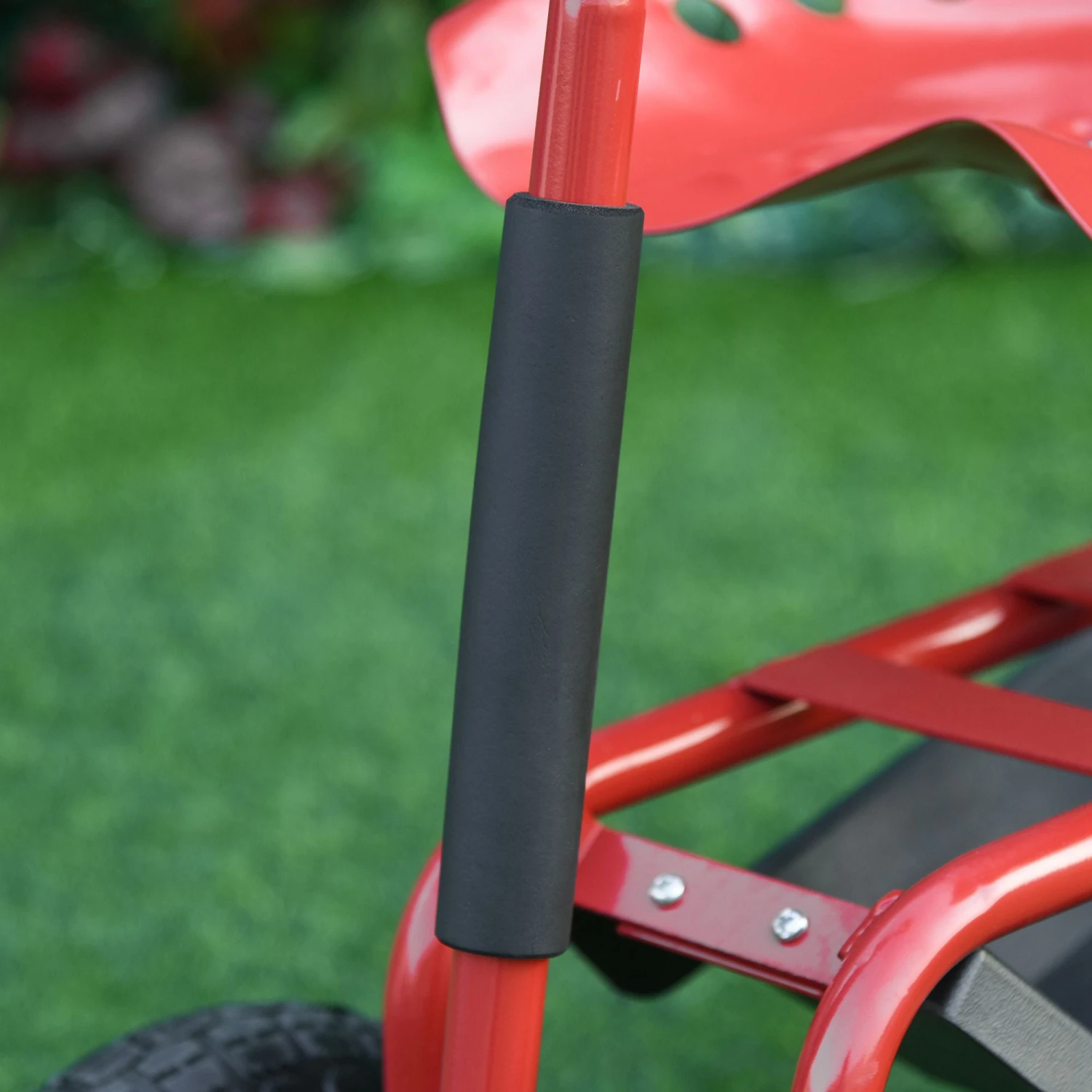 Outsunny Gardening Planting Rolling Cart Red 8 Outsunny Gardening Planting Rolling Cart Red - Image 8