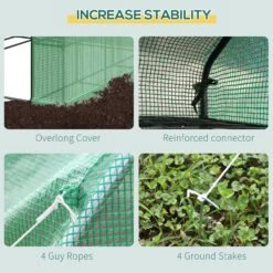 Outsunny Poly Tunnel Wallk-in Greenhouse Cover Shelves Garden Plant House 8ft X 6ft X 7ft -OUTSUNNY Store Z6x75617edc60a6b4