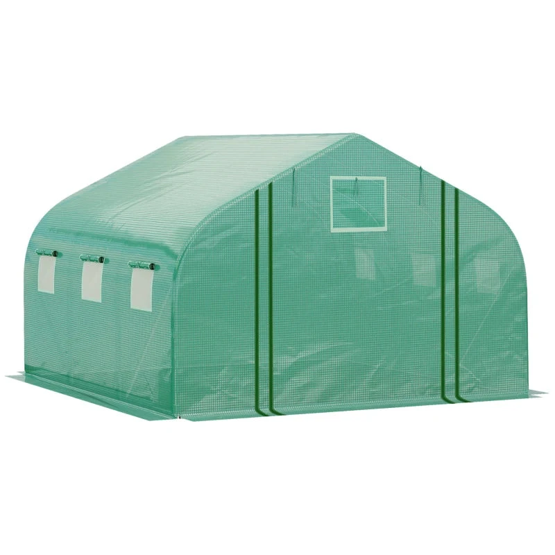 Outsunny Greenhouse Polytunnel 4.47x3x2m - Green 1 Outsunny Greenhouse Polytunnel 4.47x3x2m - Green