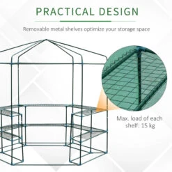 Outsunny Hexagon Walk-in 3-Tier Portable Greenhouse -OUTSUNNY Store Zh580b17dc31d17ea jpg