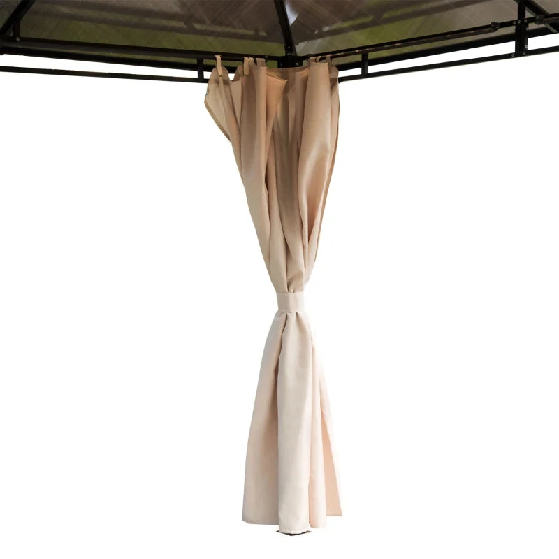 Outsunny Hardtop Gazebo 3.6m X 3m - Brown 9 Outsunny Hardtop Gazebo 3.6m X 3m - Brown - Image 9