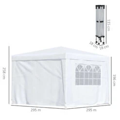 Outsunny Gazebo 2.95 M X 2.95 M - White -OUTSUNNY Store aLJa12185156050d4 jpg
