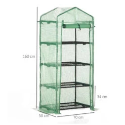 Outsunny Mini Greenhouse With 4 Tier 70 X 50 X 160 Cm - Green -OUTSUNNY Store anta1218164f607fd jpg