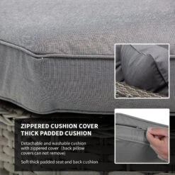 Outsunny Outdoor Rattan Corner Sofa Set 6 Piece - Grey -OUTSUNNY Store b00bba17dc2d3d3f6 jpg