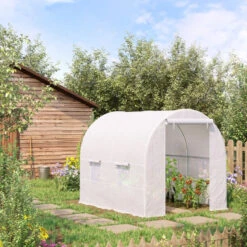 Outsunny Greenhouse Polytunnel 2.5 X 2 X 2 M - White -OUTSUNNY Store bSD6ff181098fc608 jpg