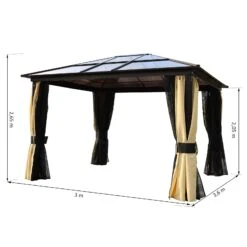 Outsunny 3 X 3.6m Gazebo Brown Black, Brown, Beige 10 Outsunny 3 X 3.6m Gazebo Brown Black, Brown, Beige -OUTSUNNY Store bSU34517dc177efac a54d6558 9a64 4d43 bef8 9cca6dbaf3df