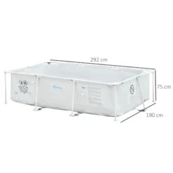 Outsunny Swimming Pool With Steel Frame & Filter 315L X 225W X 75H Cm - Grey -OUTSUNNY Store baxdf617dc4f942c5 jpg