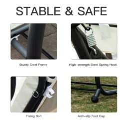 Outsunny 3 Seater Swing Bench - White -OUTSUNNY Store bmi86417dc4f9392e