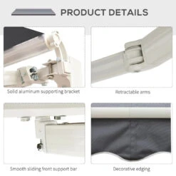 Outsunny Retractable Awning 2.5m X 2m - Grey -OUTSUNNY Store bsq75617f62ef8cd7 jpg