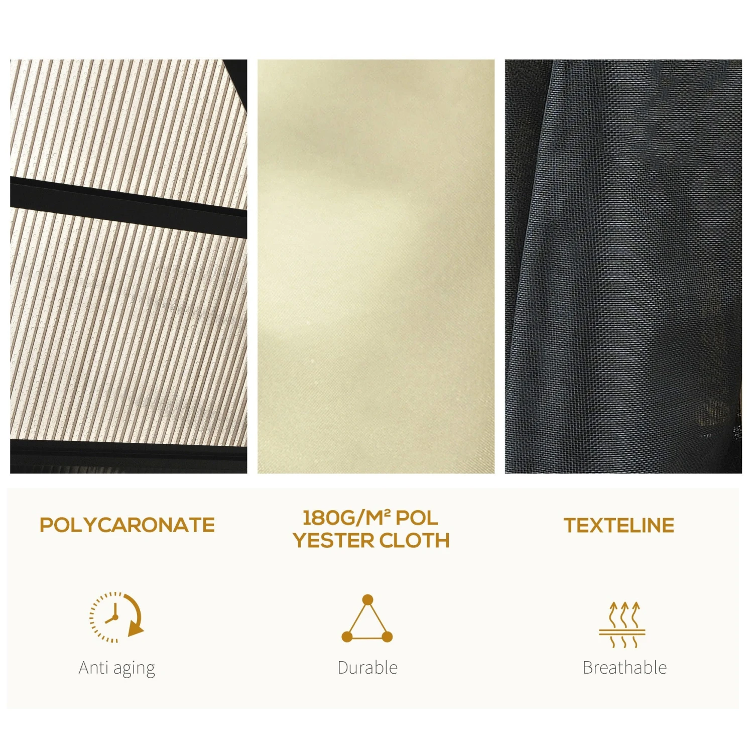 Outsunny 3.6 X 4m Hardtop Gazebo Canopy With Polycarbonate Roof And Aluminium Frame, Garden Pavilion With Mosquito Netting And Curtains 5 Outsunny 3.6 X 4m Hardtop Gazebo Canopy With Polycarbonate Roof And Aluminium Frame, Garden Pavilion With Mosquito Netting And Curtains - Image 5