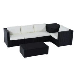 Outsunny Rattan Corner Sofa Set - Black -OUTSUNNY Store cLYdaa17eecc28ae5 jpg