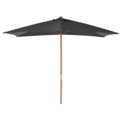 Outsunny 2.5 M Square Wood Umbrella Parasol - Dark Grey