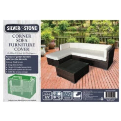 Silver & Stone Outdoor Furniture Cover For Corner Sofa -OUTSUNNY Store corner sofa furniture cover