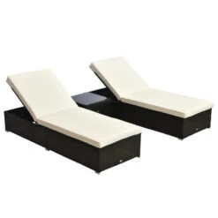 Outsunny Rattan Lounge Set - Natural
