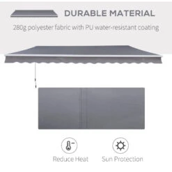 Outsunny Wall Mounted Sun Shade 2.95 X 2.5m - Grey -OUTSUNNY Store czha091815bb93d4a jpg