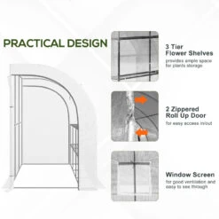 Outsunny Lean To Greenhouse 300 X 150 X 213 Cm - White 17 Outsunny Lean To Greenhouse 300 X 150 X 213 Cm - White -OUTSUNNY Store d0C756186bb744f8c jpg