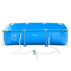 Outsunny Swimming Pool With Steel Frame & Filter 252L X 152W X 65H Cm - Blue -OUTSUNNY Store d6914d17dc5f97d7f jpg