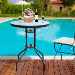 Outsunny Glass Top Patio Table - Black -OUTSUNNY Store d84e4c17dc3f8cd5c d4ac4863 4b9a 4feb 9779 33dfc8eadd82