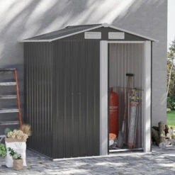 Outsunny Metal Storage Shed With Sliding Door 5ft X 4.3ft - Grey 20 Outsunny Metal Storage Shed With Sliding Door 5ft X 4.3ft - Grey -OUTSUNNY Store doV90f18025dd5172 jpg