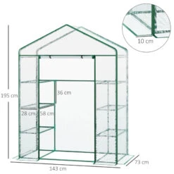 Outsunny Mini Greenhouse With 4 Tier 143 L X 73W X 195H Cm 12 Outsunny Mini Greenhouse With 4 Tier 143 L X 73W X 195H Cm -OUTSUNNY Store dyDa1218450f5a4ed jpg