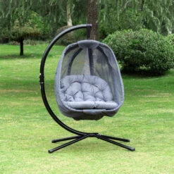 Outsunny Hanging Egg Chair - Grey -OUTSUNNY Store eWA6ff1801c81fc84 jpg