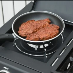 Outsunny Gas Burner Barbecue Grill 3+1 Burner Garden BBQ Trolley W/ Side Burner Warming Rack Side Shelves Storage Cabinet Piezo Ignition Thermometer 110x50x100cm -OUTSUNNY Store ebI4bd17dc22f05e5 f7539ed1 fd98 4ff2 9f0a 6e18f65cee07