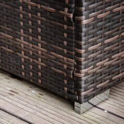 Outsunny PE Rattan Sun Lounger With Cushion, Outdoor Garden Sunbed Furniture With 5-Level Recliner Backrest, And Armrest, Brown -OUTSUNNY Store fGoa0917eecc29d7d