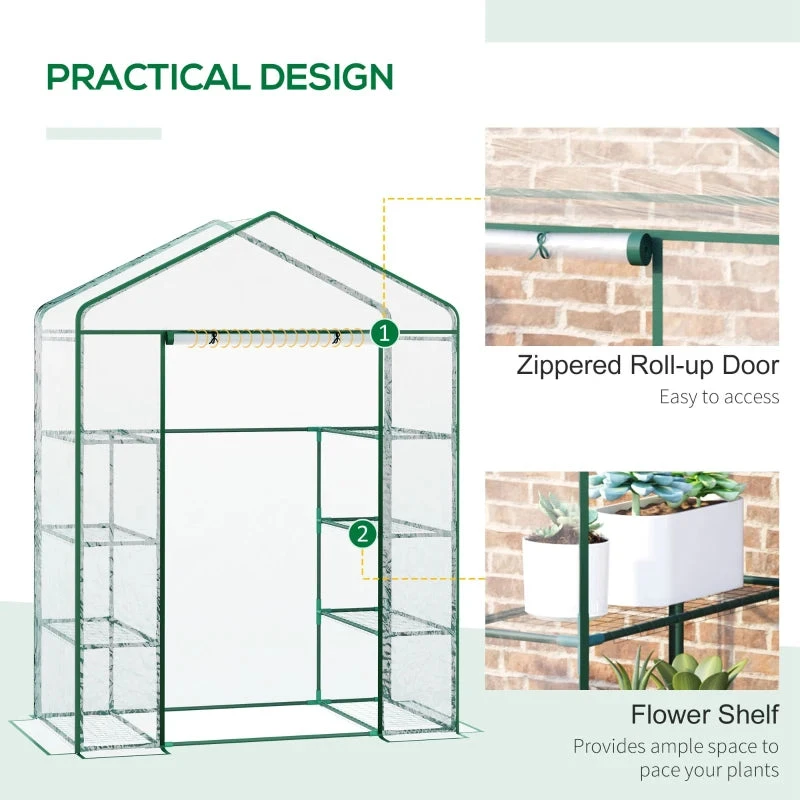 Outsunny Mini Greenhouse With 4 Tier 143 L X 73W X 195H Cm 5 Outsunny Mini Greenhouse With 4 Tier 143 L X 73W X 195H Cm - Image 5