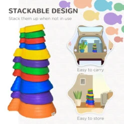 Outsunny Balance Stepping Stones 11 Piece - Multi Coloured 12 Outsunny Balance Stepping Stones 11 Piece - Multi Coloured -OUTSUNNY Store fMX88c183c9e52d18 jpg