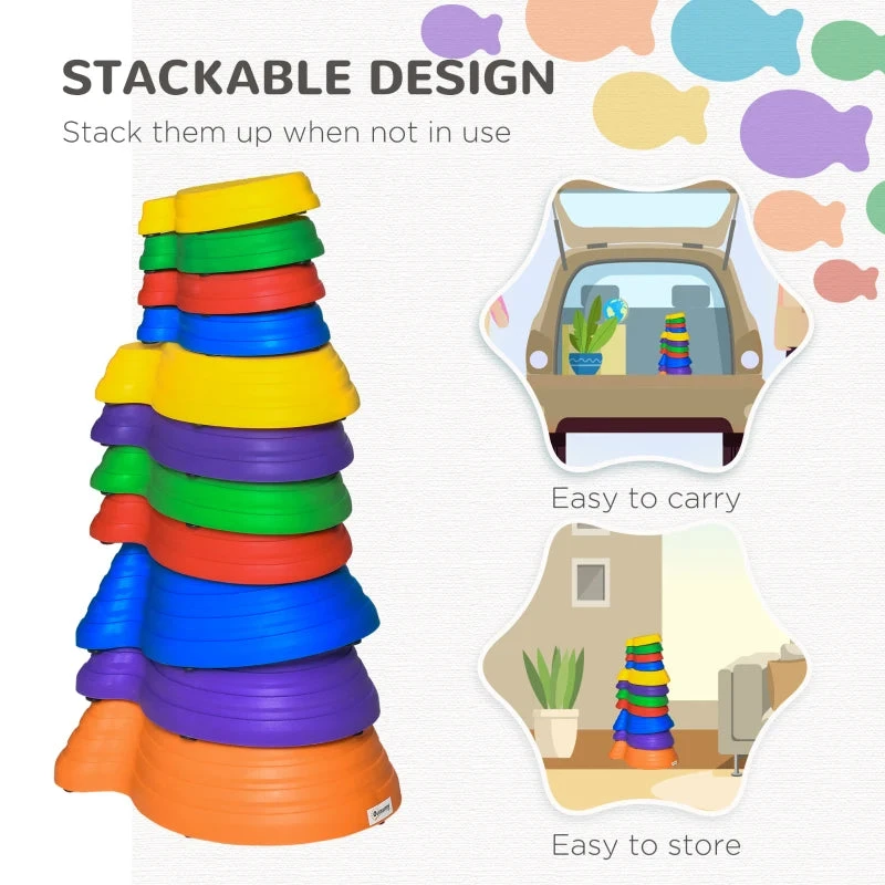 Outsunny Balance Stepping Stones 11 Piece - Multi Coloured 5 Outsunny Balance Stepping Stones 11 Piece - Multi Coloured - Image 5