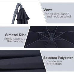 Outsunny Cantilever Banana Parasol 3m - Black 18 Outsunny Cantilever Banana Parasol 3m - Black -OUTSUNNY Store ff6b10182a12c6128 jpg