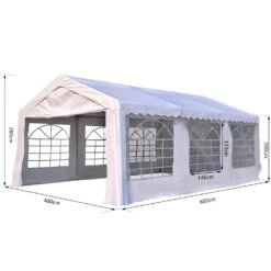 Outsunny Gazebo Marquee Party Tent Wedding Canopy Steel Frame Water Resistant Size 6x4 M-White -OUTSUNNY Store fk2d5917dc466abe5 48a30832 b3cb 4cdc 98e2 0841b86b0abe