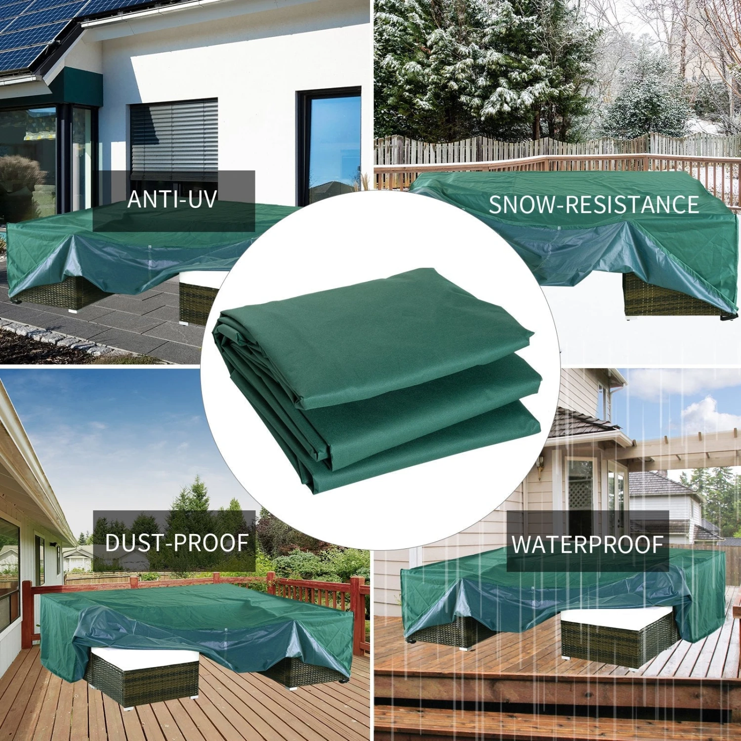 Outsunny Furniture Cover - Green 4 Outsunny Furniture Cover - Green - Image 4