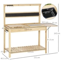 Outsunny Potting Bench Table 151L X 45.5W X 143Hcm -OUTSUNNY Store gh1a1217e8eefd9d9 65988846 af68 4761 8b35 c5b540c8fc00