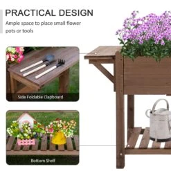 Outsunny Wooden Raised Garden Plant Stand Tall Flower Bed With Shelf 123 X 54 X 74cm 13 Outsunny Wooden Raised Garden Plant Stand Tall Flower Bed With Shelf 123 X 54 X 74cm -OUTSUNNY Store gnE0ac17dc5b043d1 3e5b55ef 1e80 4593 bb40 586cd570f32b