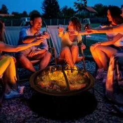 Outsunny Steel Fire Pit, Φ 56x45H Cm (Lid Included)-Black -OUTSUNNY Store gx606d17dc39d42d2 c8a2672a 9041 47d5 a0b1 20dd94baa7bd