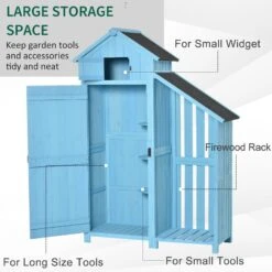 OUTSUNNY Garden Storage Shed - Blue -OUTSUNNY Store gyL44917e906b33fe 43d9a5c0 a82e 4a7b b42a f370ab04548b