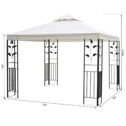 OutSunny 3x3 Garden Gazebo - Cream 10 OutSunny 3x3 Garden Gazebo - Cream -OUTSUNNY Store h169af17dc4545c86