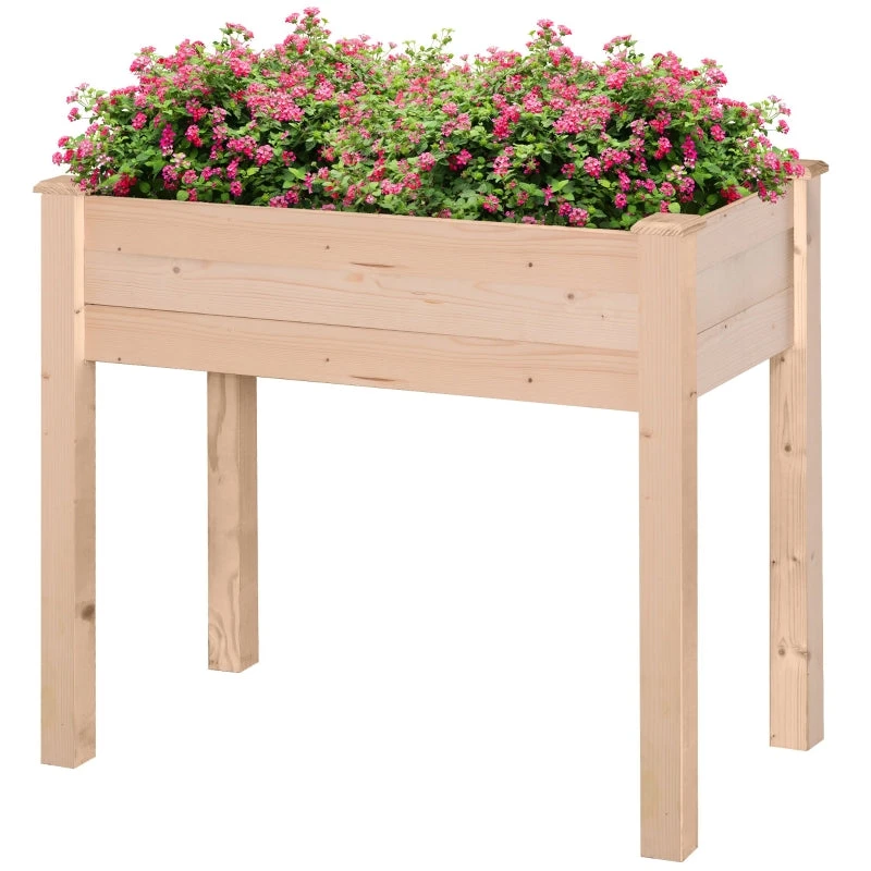 Outsunny Fir Wood Raised Rectangular Plant Stand 86 L X 46 W X 76 H Cm 1 Outsunny Fir Wood Raised Rectangular Plant Stand 86 L X 46 W X 76 H Cm